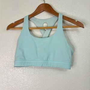 Lululemon Time To Sweat Bra Aquamarine Mint Blue Racerback Sports Bra Size 8